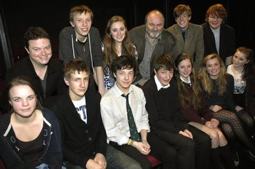 Jim Cartwright during his visit to The Young Actors Company at The Dukes