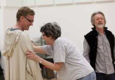 Raymond Coulthard, Nancy Meckler and Stephen Boxer in rehearsal for The Heresy of Love