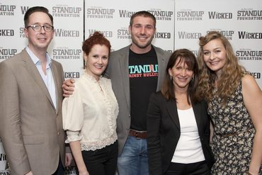 Michael McCabe (Executive Producer), Nikki Davis-Jones (Standby Elphaba), Ben Cohen, Equalities Minister Lynne Featherstone and Chloe Taylor (Standby Glinda) attend a Wicked The Musical reception to launch The StandUp Foundation at Rubens Hotel, London. Credit: Dan Wooller
